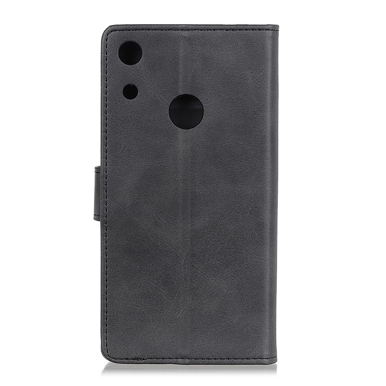 Matte PU Leather Case Wallet Stand Flip Cover for Huawei Honor 8A - Black-6