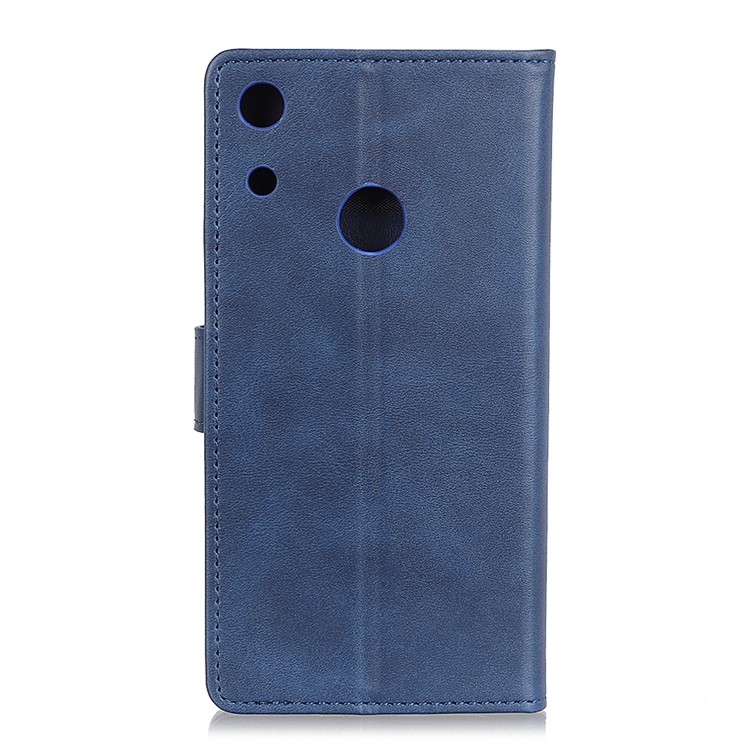 Wallet Stand Matte PU Leather Protection Shell for Huawei Honor 8A - Blue-6