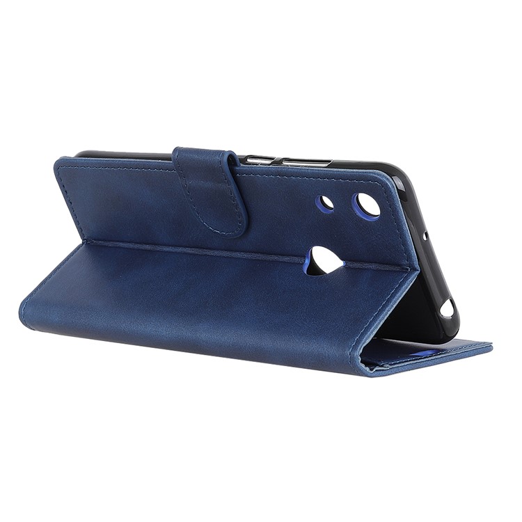 Wallet Stand Matte PU Leather Protection Shell for Huawei Honor 8A - Blue-8