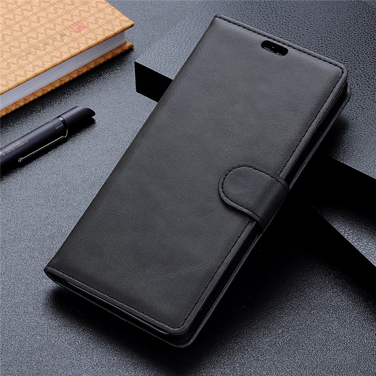 Matte PU Leather Wallet Stand Mobile Case for Huawei nova 4 - Black-8