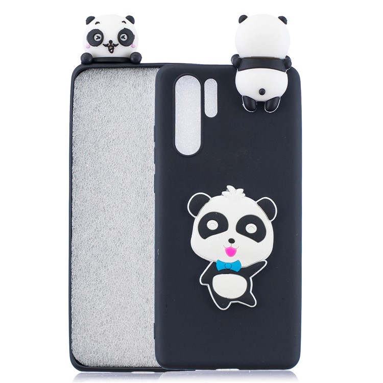 3D Pattern Soft TPU Mobile Phone Case for Huawei P30 Pro - Panda with Blue Bowknot-1