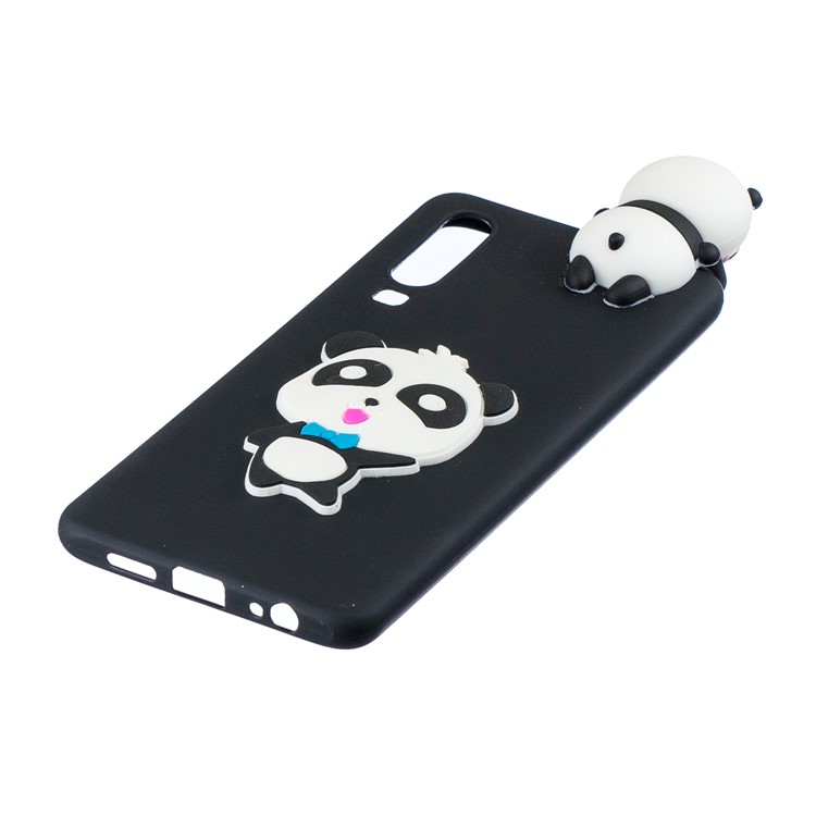 3D Pattern TPU Soft Shell for Huawei P30 - Panda with Blue Bowknot-4