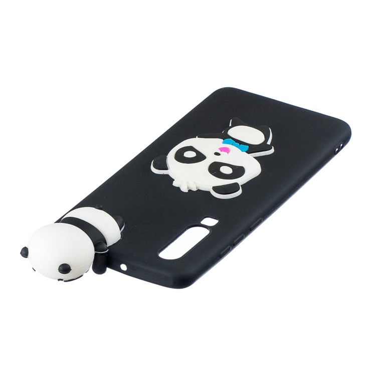 3D Pattern TPU Soft Shell for Huawei P30 - Panda with Blue Bowknot-5