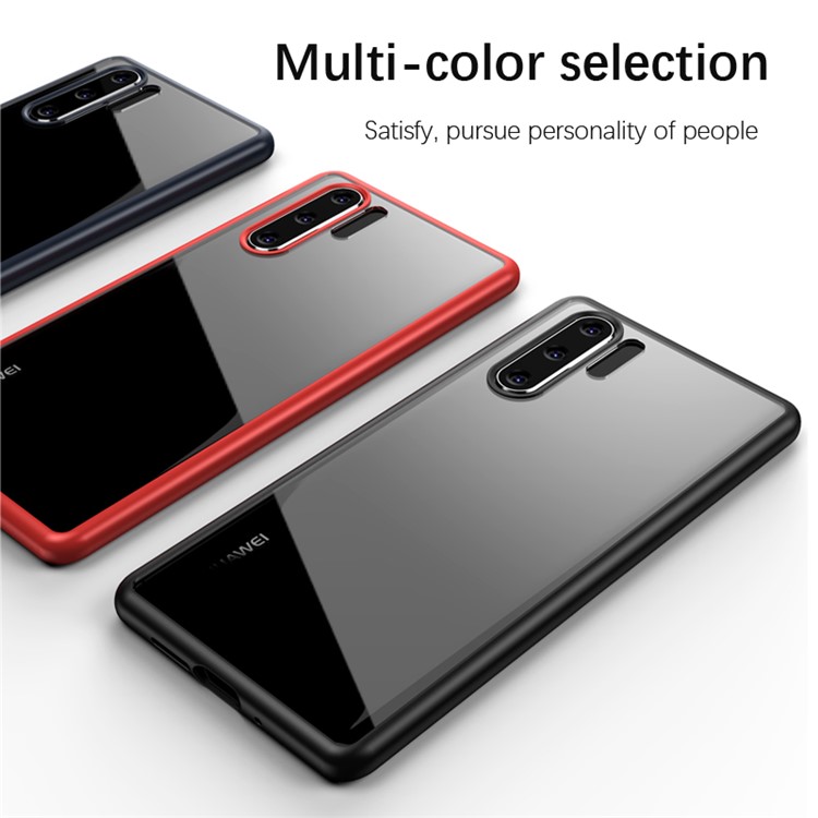 IPAKY for Huawei P30 Pro Clear PC + TPU Hybrid Cell Phone Case - Black-3
