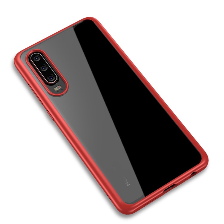 IPAKY Clear PC Back + TPU Edges Combo Phone Cover for Huawei P30 - Red-1