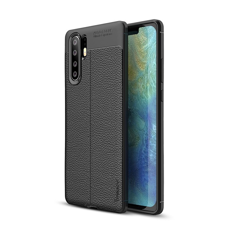 IPAKY Litchi Texture Soft TPU Protection Case for Huawei P30 Pro - Black-1