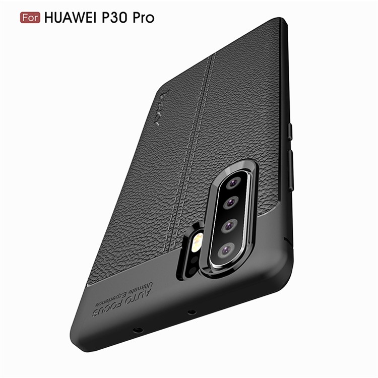 IPAKY Litchi Texture Soft TPU Protection Case for Huawei P30 Pro - Black-2