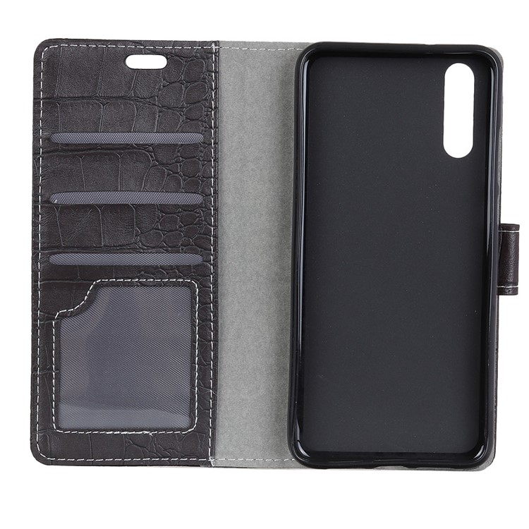 Vintage Crocodile Texture Stand Leather Case for Huawei Enjoy 9 / Y7 Pro (2019) - Black-3