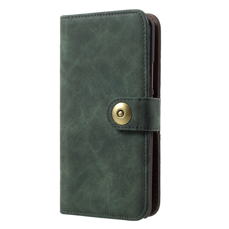 Detachable Vintage Style Split Leather Coated PC Wallet Cellphone Shell for Huawei Mate 20 Pro - Green-3