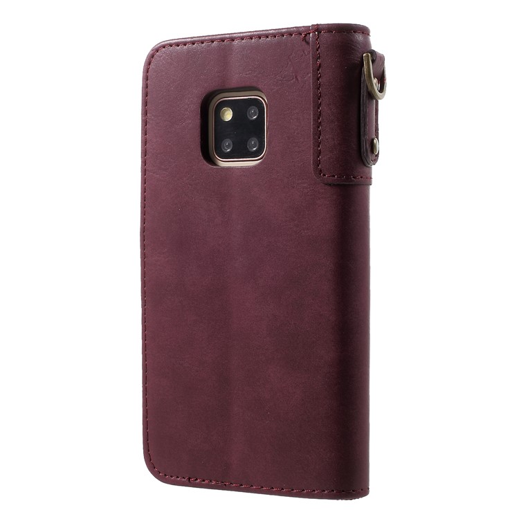 Cowhide Leather Mobile Phone Cover for Huawei Mate 20 Pro - Red-2