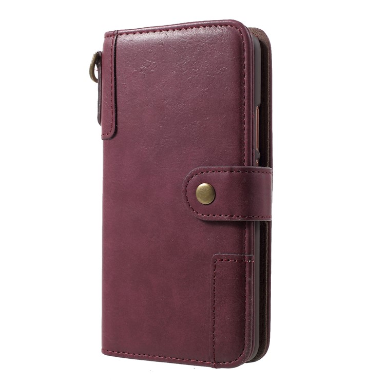 Cowhide Leather Mobile Phone Cover for Huawei Mate 20 Pro - Red-3
