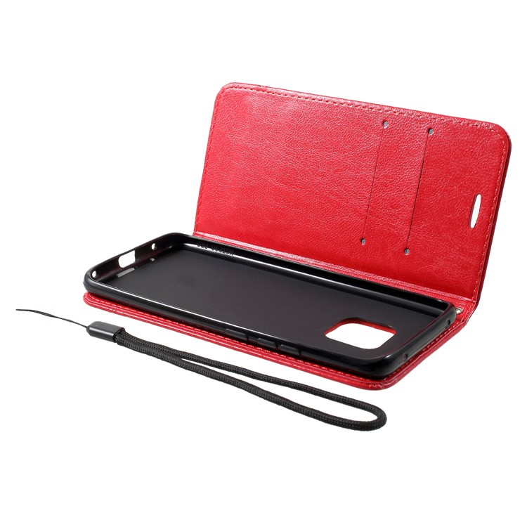 Custodia Per Cellulare Con Custodia In Pelle PU Con Cinturino Per Huawei Mate 20 Pro - Rosso-6