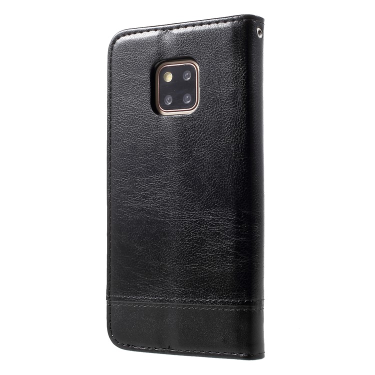 PU Leather Card Holder Stand Cell Phone Cover with Strap for Huawei Mate 20 Pro - Black-2