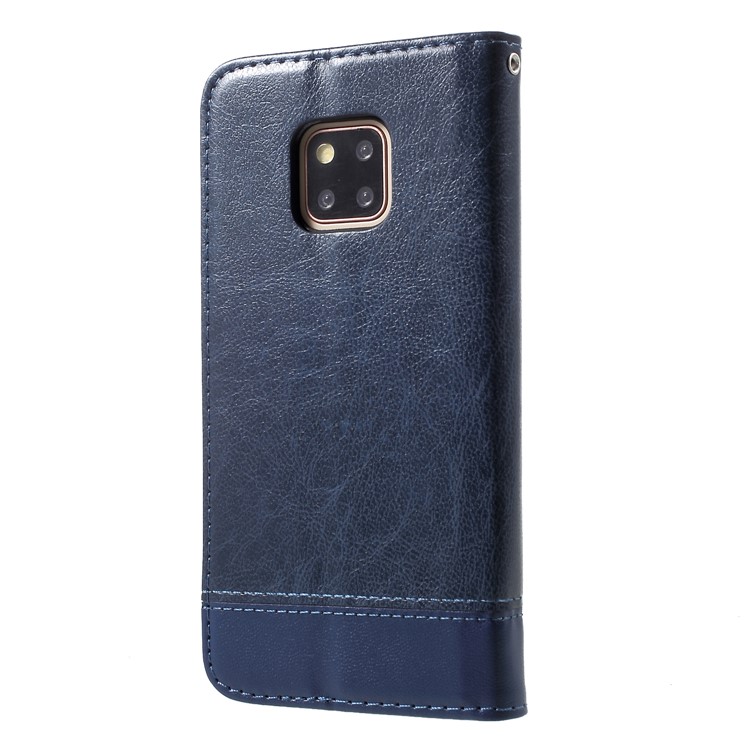 PU Leather Card Holder Stand Cell Phone Shell with Strap for Huawei Mate 20 Pro - Blue-2