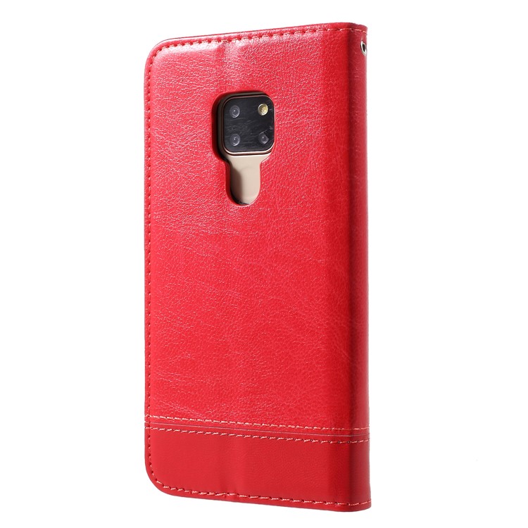 PU Leather Card Holder Stand Mobile Casing with Strap for Huawei Mate 20 - Red-2
