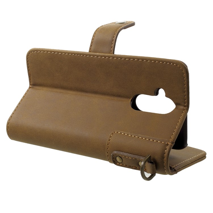 Cowhide Leather Card Holder Phone Shell for Huawei Mate 20 Lite - Brown-4