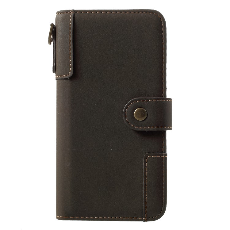 Cowhide Leather Cover with Card Slots for Huawei Mate 20 Lite - Army Green-1
