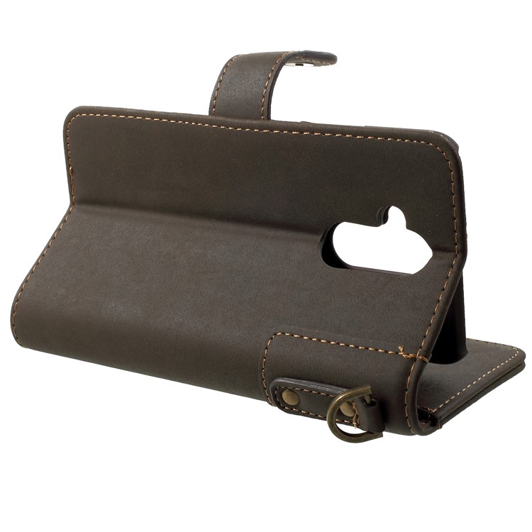 Cowhide Leather Cover with Card Slots for Huawei Mate 20 Lite - Army Green-4