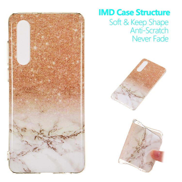 Marble Pattern IMD TPU Soft Back Shell for Huawei P30 - Style C-1