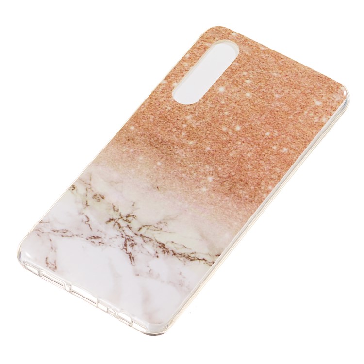 Pattern di Marmo Imd Tpu Soft Posteriore Guscio Per Huawei P30 - Stile C-3