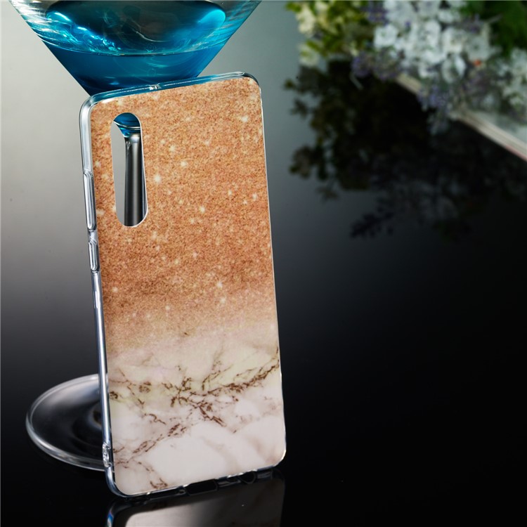 Pattern di Marmo Imd Tpu Soft Posteriore Guscio Per Huawei P30 - Stile C-5