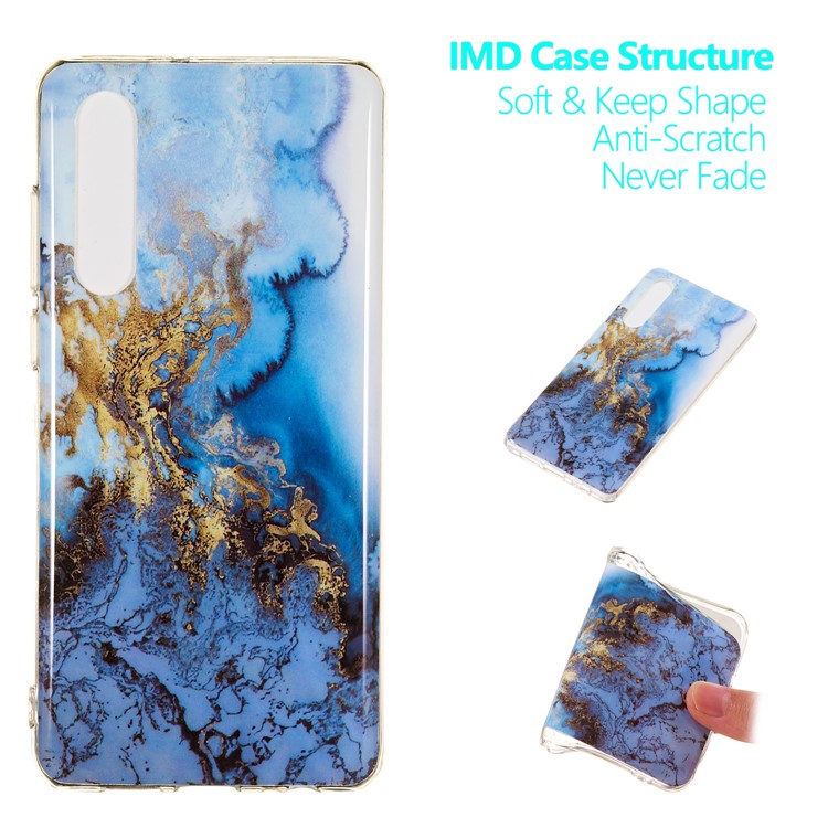 Marble Pattern IMD Flexible TPU Soft Back Case for Huawei P30 - Style K-1