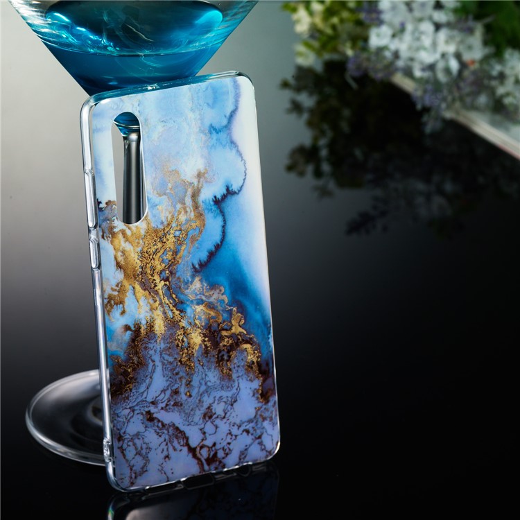 Marble Pattern IMD Flexible TPU Soft Back Case for Huawei P30 - Style K-5
