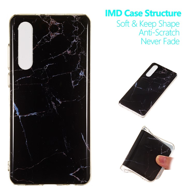 Marble Pattern IMD Flexible TPU Back Case for Huawei P30 - Style L-1