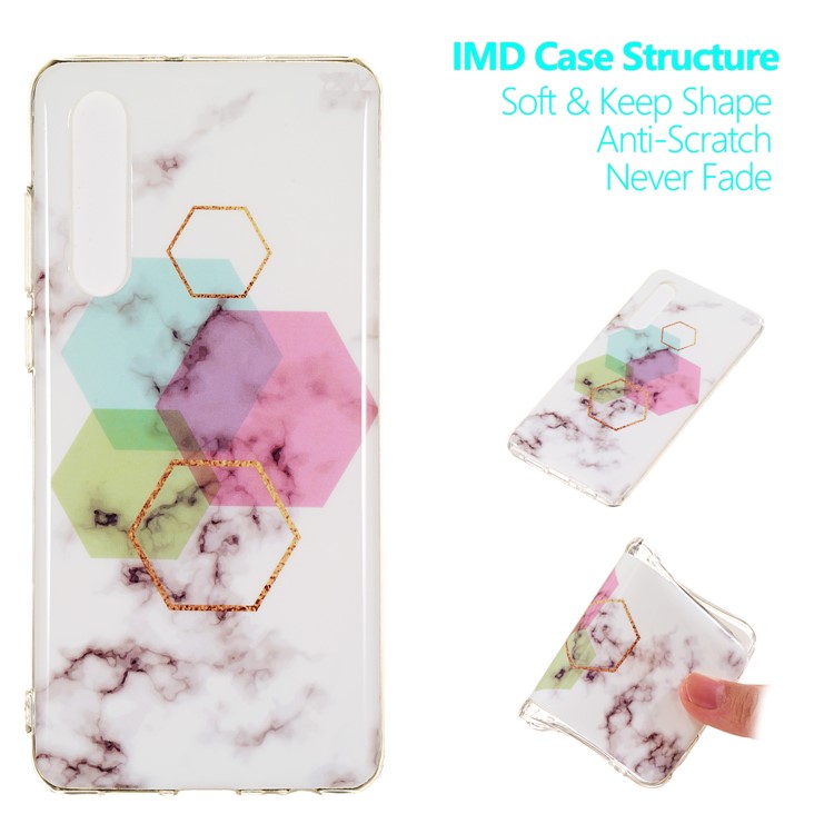Marble Pattern IMD TPU Phone Cover for Huawei P30 - Style E-1