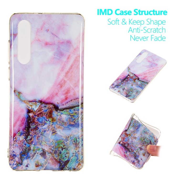 Marble Pattern Printing IMD TPU Phone Shell for Huawei P30 - Style C-1