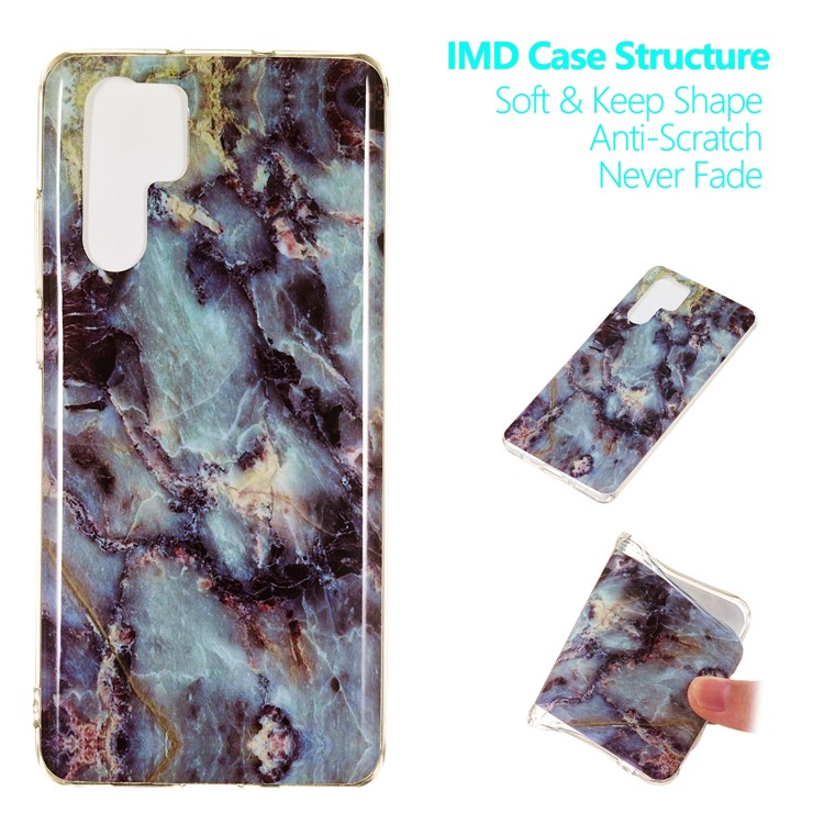 Marble Pattern IMD TPU Soft Back Casing for Huawei P30 Pro - Style D-1