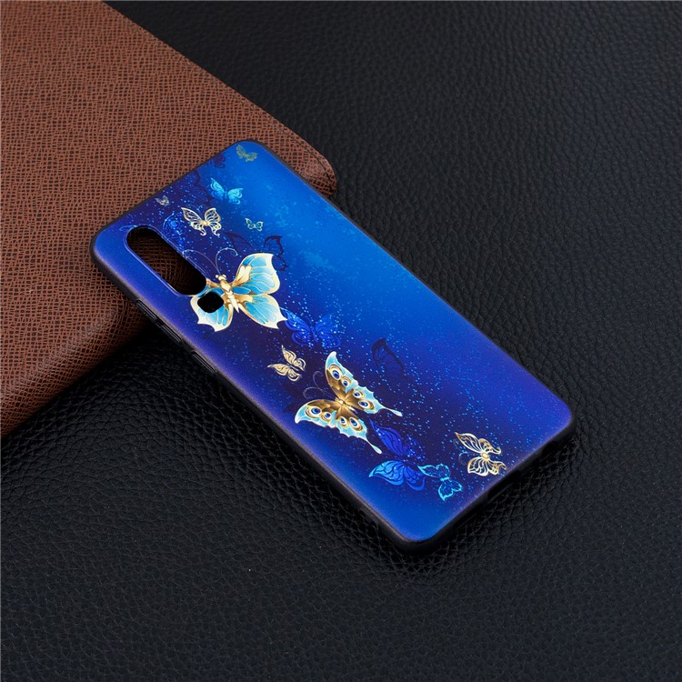 Pattern Printing Embossment Soft TPU Cell Phone Casing for Huawei P30 - Butterfly Pattern-2
