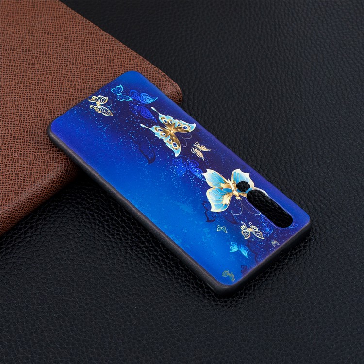 Pattern Printing Embossment Soft TPU Cell Phone Casing for Huawei P30 - Butterfly Pattern-3