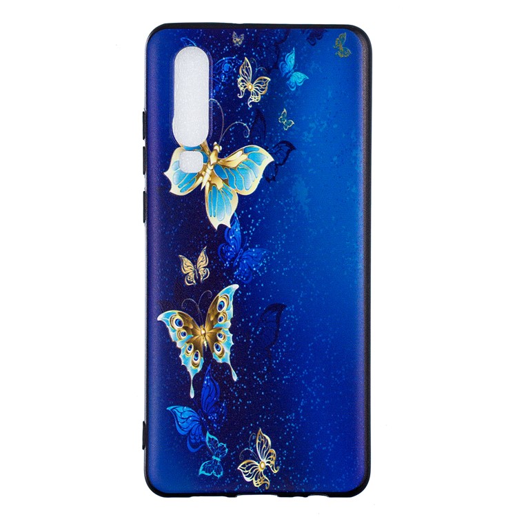 Pattern Printing Embossment Soft TPU Cell Phone Casing for Huawei P30 - Butterfly Pattern-4