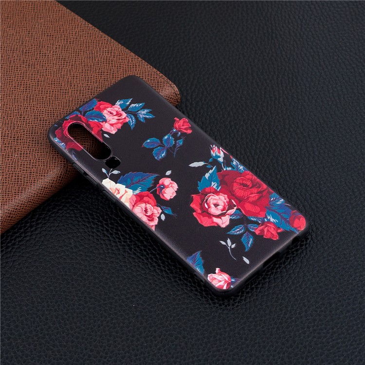 Pattern Printing Embossment Soft TPU Casing for Huawei P30 - Vivid Flowers-2