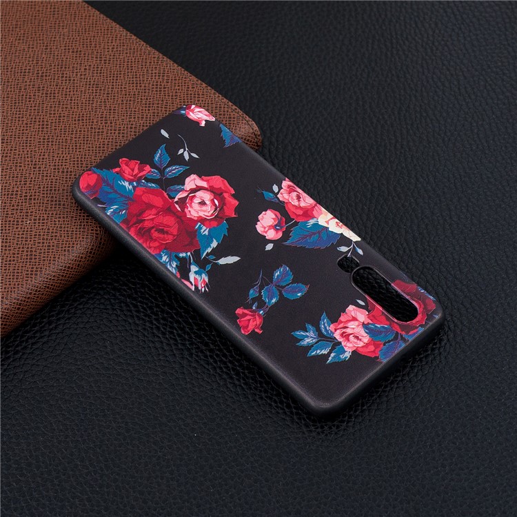 Pattern Printing Embossment Soft TPU Casing for Huawei P30 - Vivid Flowers-3