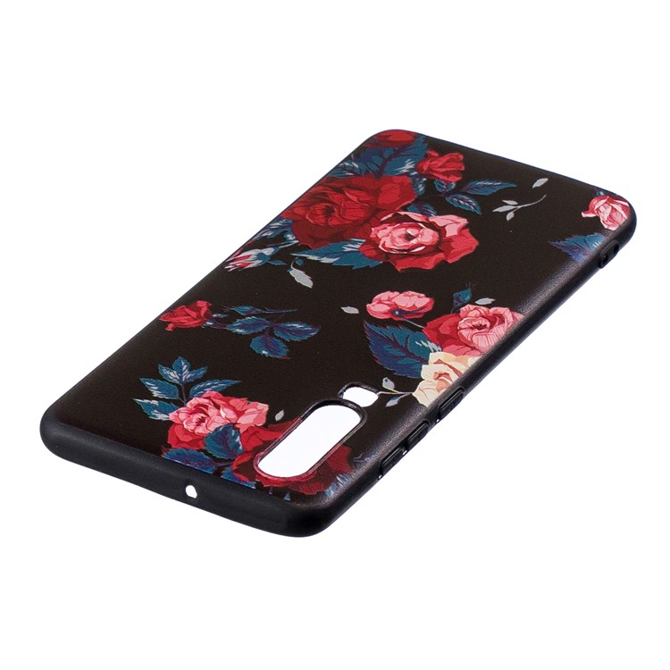 Pattern Printing Embossment Soft TPU Casing for Huawei P30 - Vivid Flowers-6