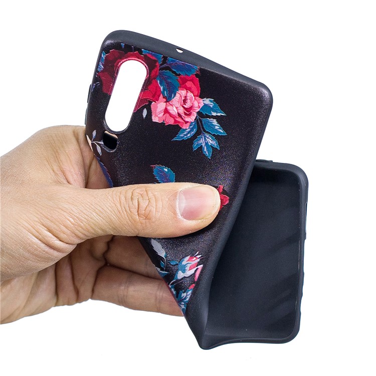 Pattern Printing Embossment Soft TPU Casing for Huawei P30 - Vivid Flowers-7