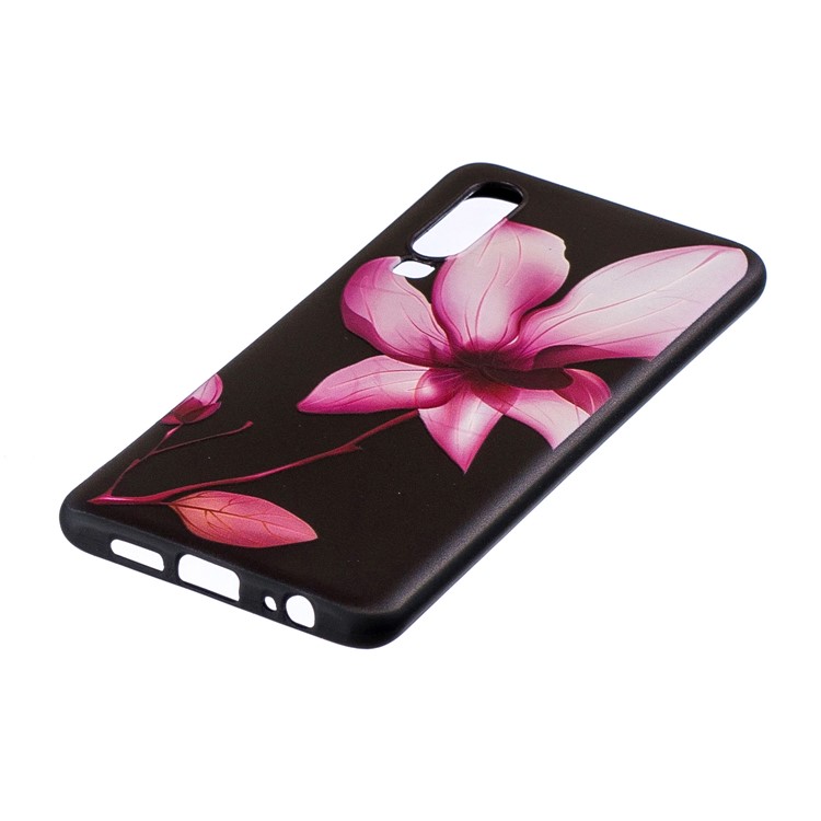 Pattern Printing Embossment Soft TPU Cover for Huawei P30 - Pink Flower-5