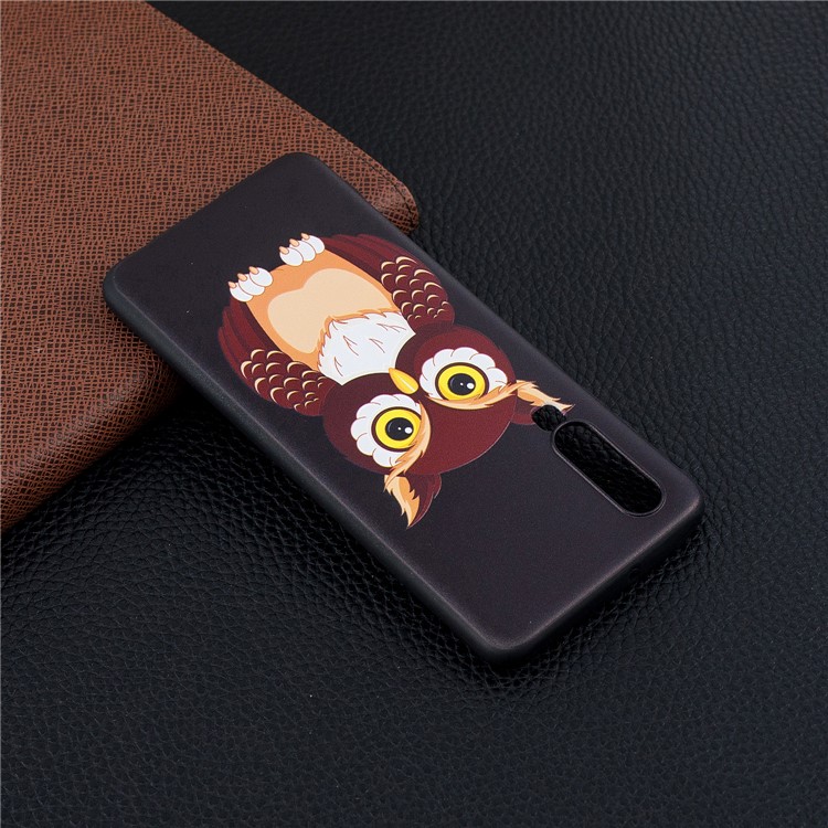 Pattern Printing Embossment Soft TPU Case Cover for Huawei P30 - Brown Owl-3