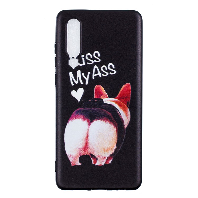 Pattern Printing Embossment Soft TPU Mobile Cover for Huawei P30 - Kiss My Ass-4