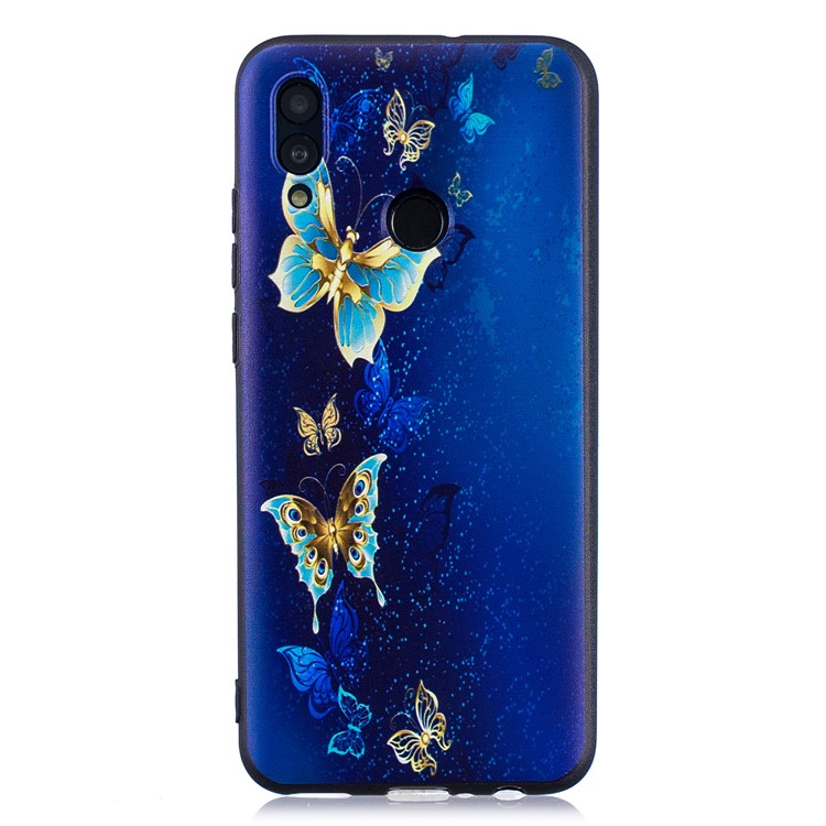 Capa De TPU Padrão Em Relevo Para Huawei P Inteligente (2019) / Honrar 10 Lite - Borboletas Azuis-2