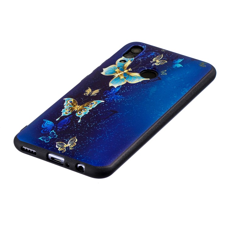 Capa De TPU Padrão Em Relevo Para Huawei P Inteligente (2019) / Honrar 10 Lite - Borboletas Azuis-3