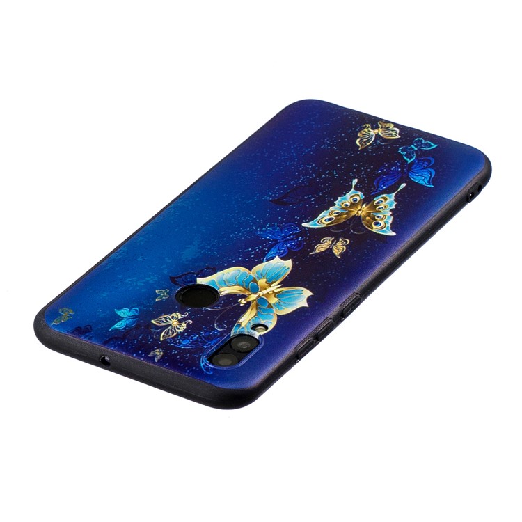 Capa De TPU Padrão Em Relevo Para Huawei P Inteligente (2019) / Honrar 10 Lite - Borboletas Azuis-4