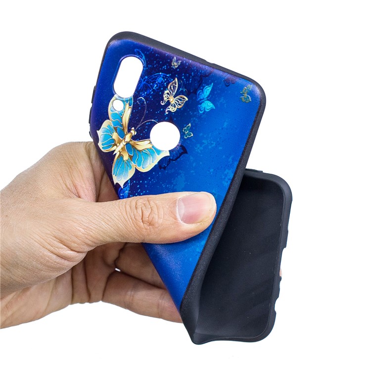 Capa De TPU Padrão Em Relevo Para Huawei P Inteligente (2019) / Honrar 10 Lite - Borboletas Azuis-5