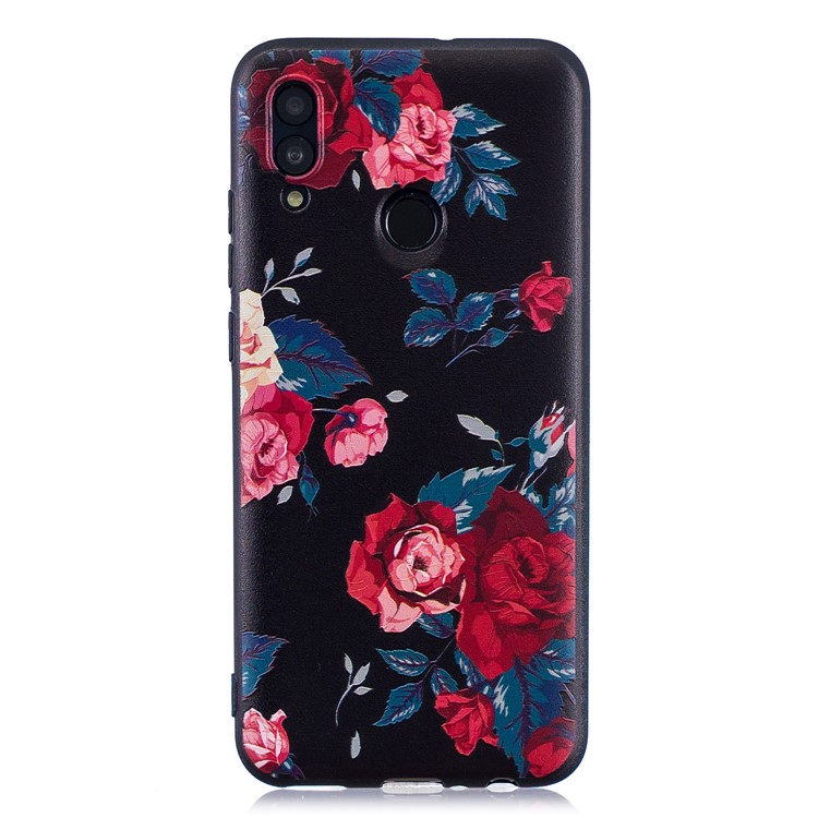 Embossed Pattern TPU Phone Cover for Huawei P Smart (2019) / Honor 10 Lite - Roses-2