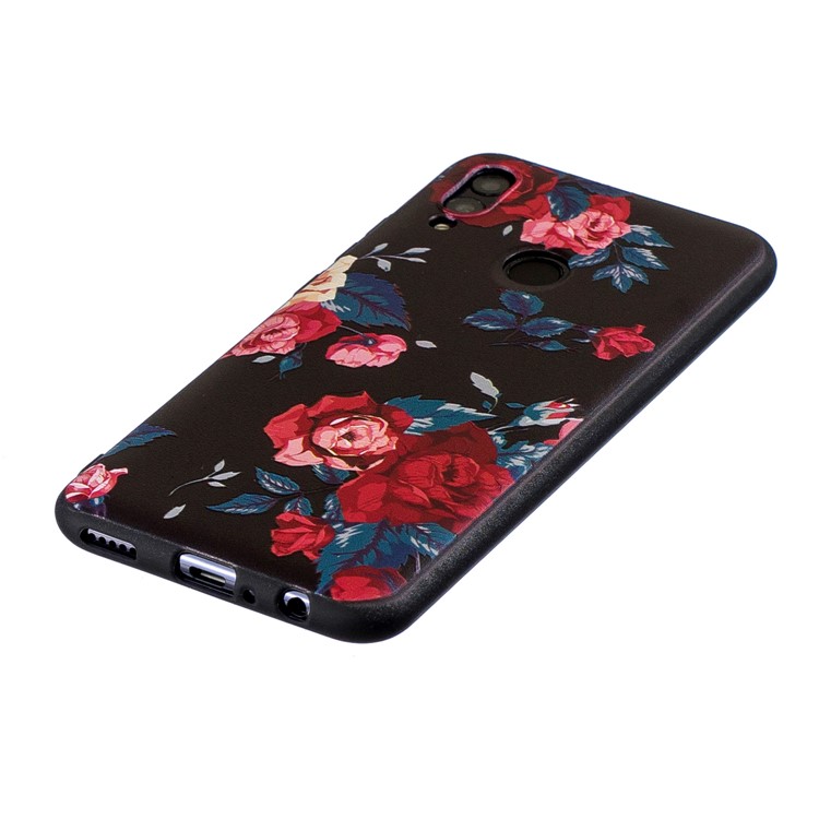 Embossed Pattern TPU Phone Cover for Huawei P Smart (2019) / Honor 10 Lite - Roses-3