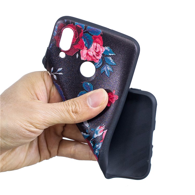 Embossed Pattern TPU Phone Cover for Huawei P Smart (2019) / Honor 10 Lite - Roses-5