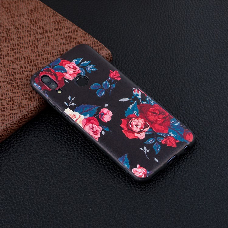 Embossed Pattern TPU Phone Cover for Huawei P Smart (2019) / Honor 10 Lite - Roses-6