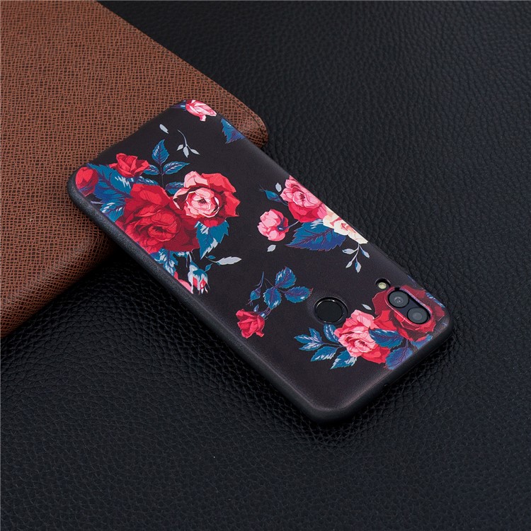 Embossed Pattern TPU Phone Cover for Huawei P Smart (2019) / Honor 10 Lite - Roses-7